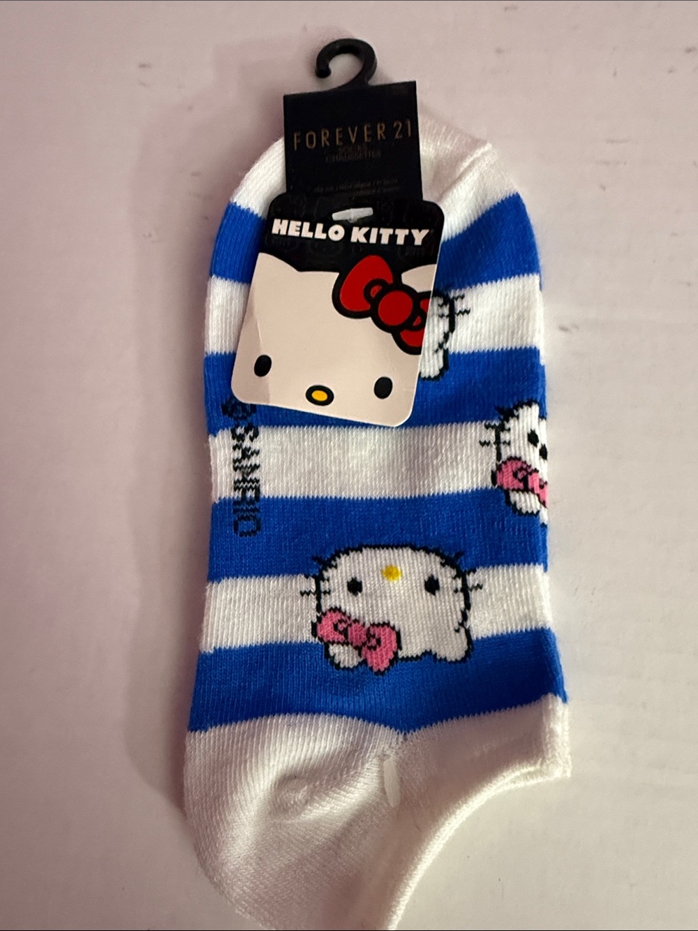 Forever 21 White & Blue Hello Kitty Kids Ankle Socks